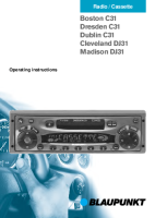 Blaupunkt Madison-DJ-31 - Owners Manual